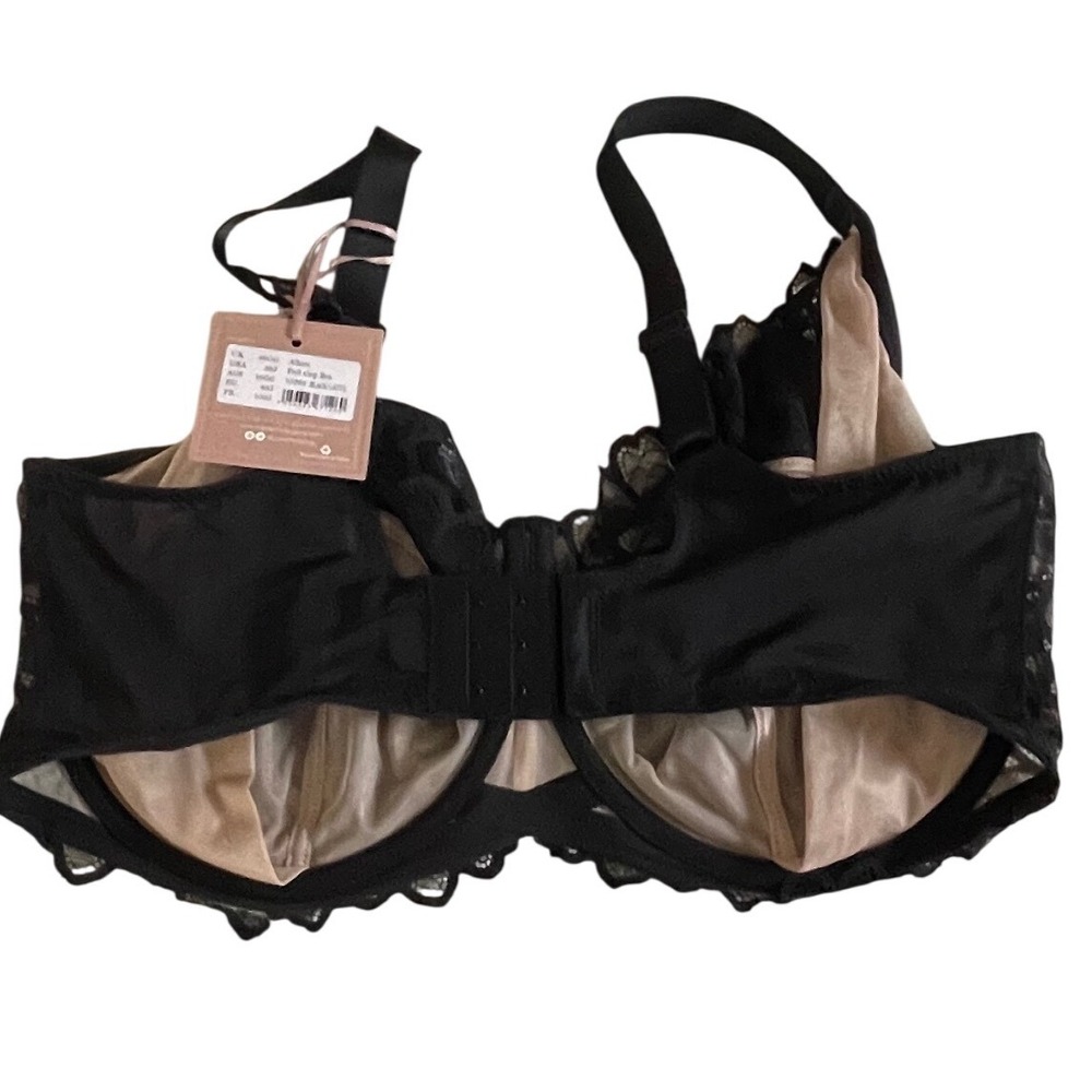 Panache Allure 10765 Full Cup Bra Black Latte Lace Underwired 38J USA NWT - Picture 2 of 6